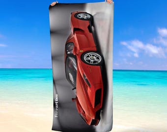 Ferrari Enzo Iconic Car Beach Towel Microfiber & Cotton