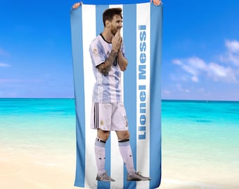 Toalla de playa de fútbol argentino Lionel Messi, regalo de baño