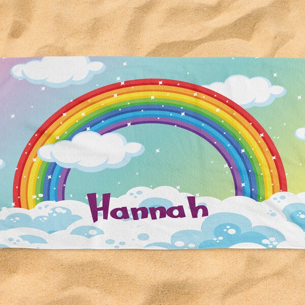 Rainbow Beach Towel Etsy
