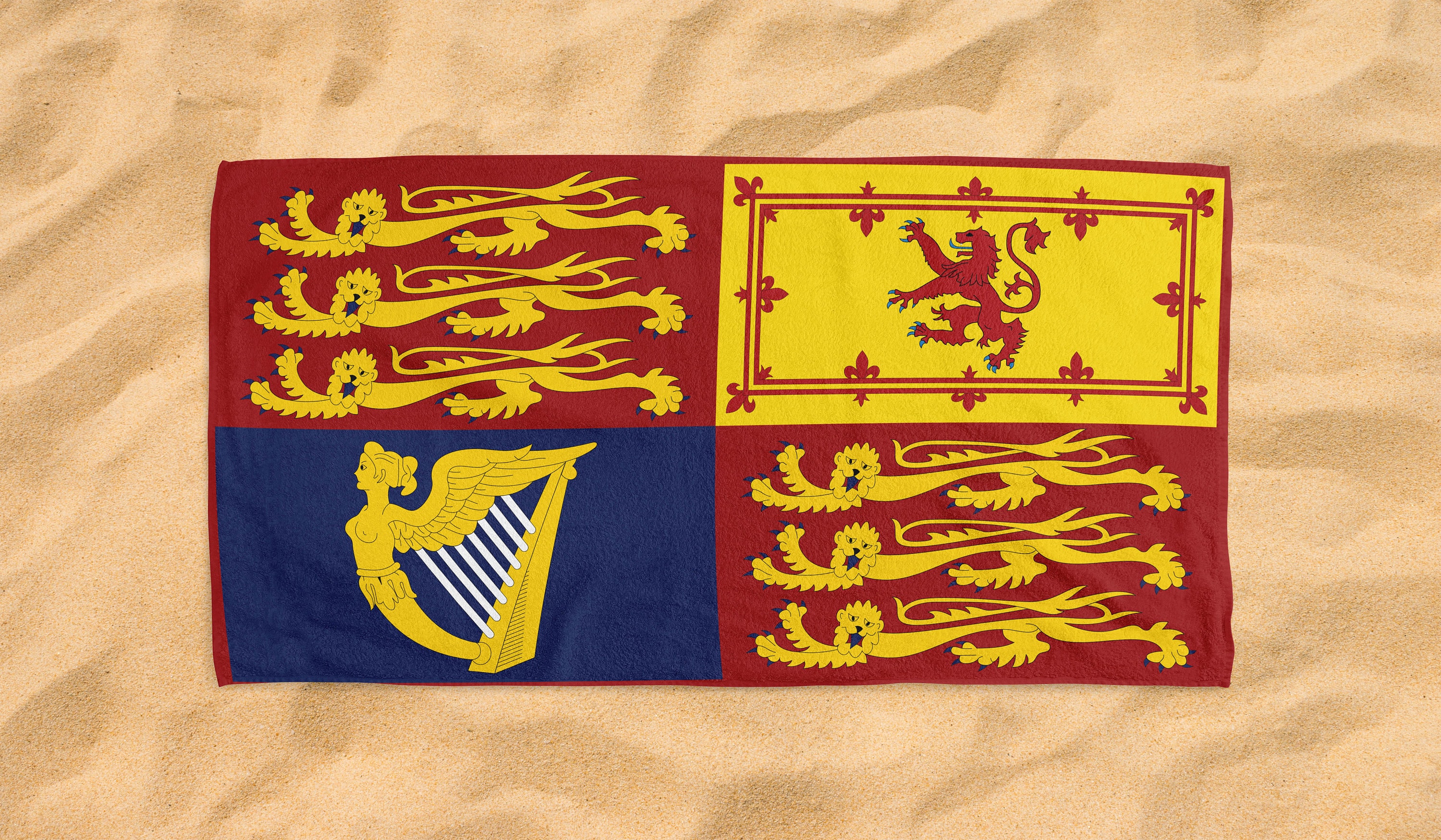 Royal Standard of the England Empire Royal Pennant Flag Design Beach Towel Bath Gift