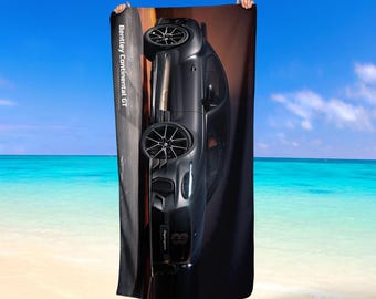 Bentley Continental GT Car Beach Towel Microfiber & Cotton