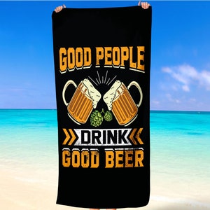 Vintage Beach Towel Beer Patry Pool Swimming Man Girls Boys Family Drink Gift