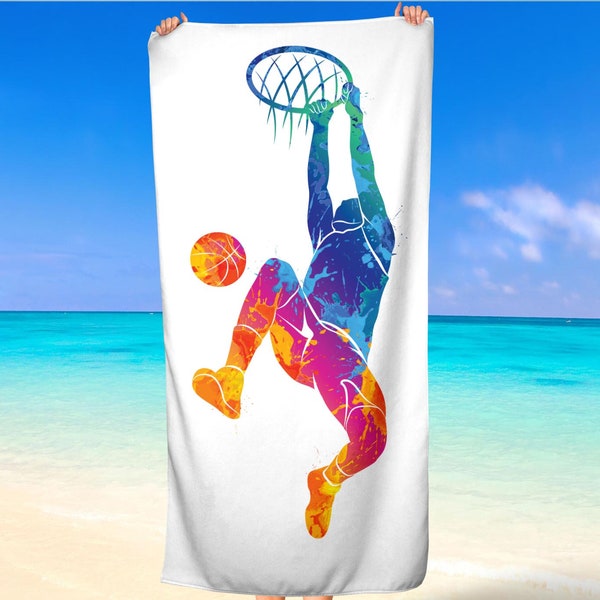 Toalla de playa de baloncesto regalo personalizado verano