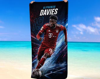 Alphonso Davies Football Player Luxury Beach Towel