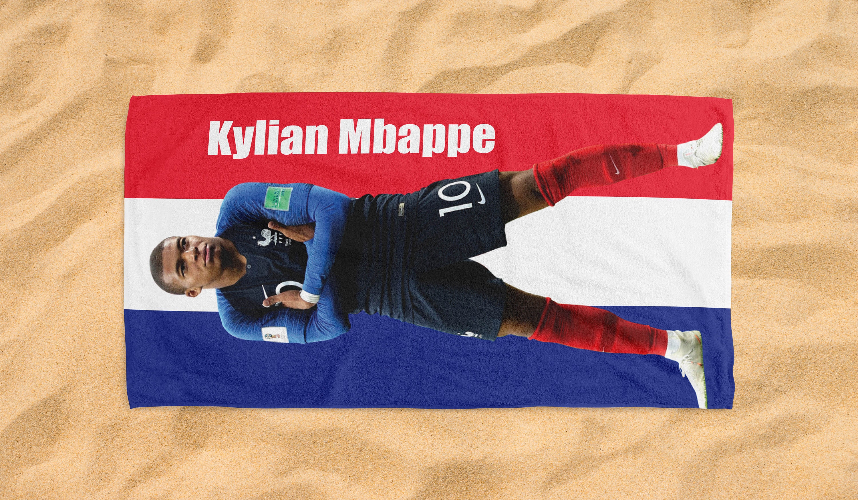 Serviette De Plage Microfibre Mbappé - Séchage Rapide, Anti-sable - Tailles 40x80 à 100x120 Cm
