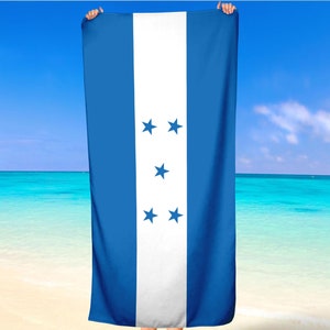 Honduras Country  National Flags Coat of Arms Map Brushed Paintbrush Beach Towel Gift