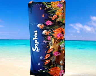 Personalized Kids Beach Towel: Ocean Family Summer Gift