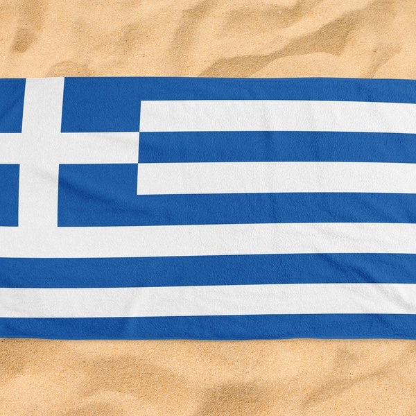 Grèce pays drapeaux nationaux armoiries carte pinceau brossé serviette de plage cadeau