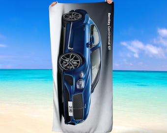 Bentley Continental GT Iconic Car Beach Towel Microfiber & Cotton