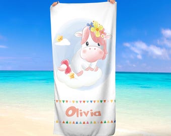 Personalized Kids Pony Custom Name Beach Towe Microfiber & Cotton