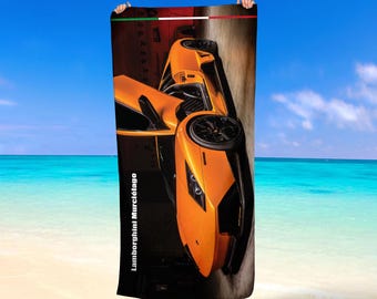 Lamborghini Murcielago Iconic Car Beach Towel Microfiber & Cotton