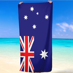 Drapeaux nationaux de l'Australie, Armoiries, carte, pinceau brossé, serviette de plage, cadeau