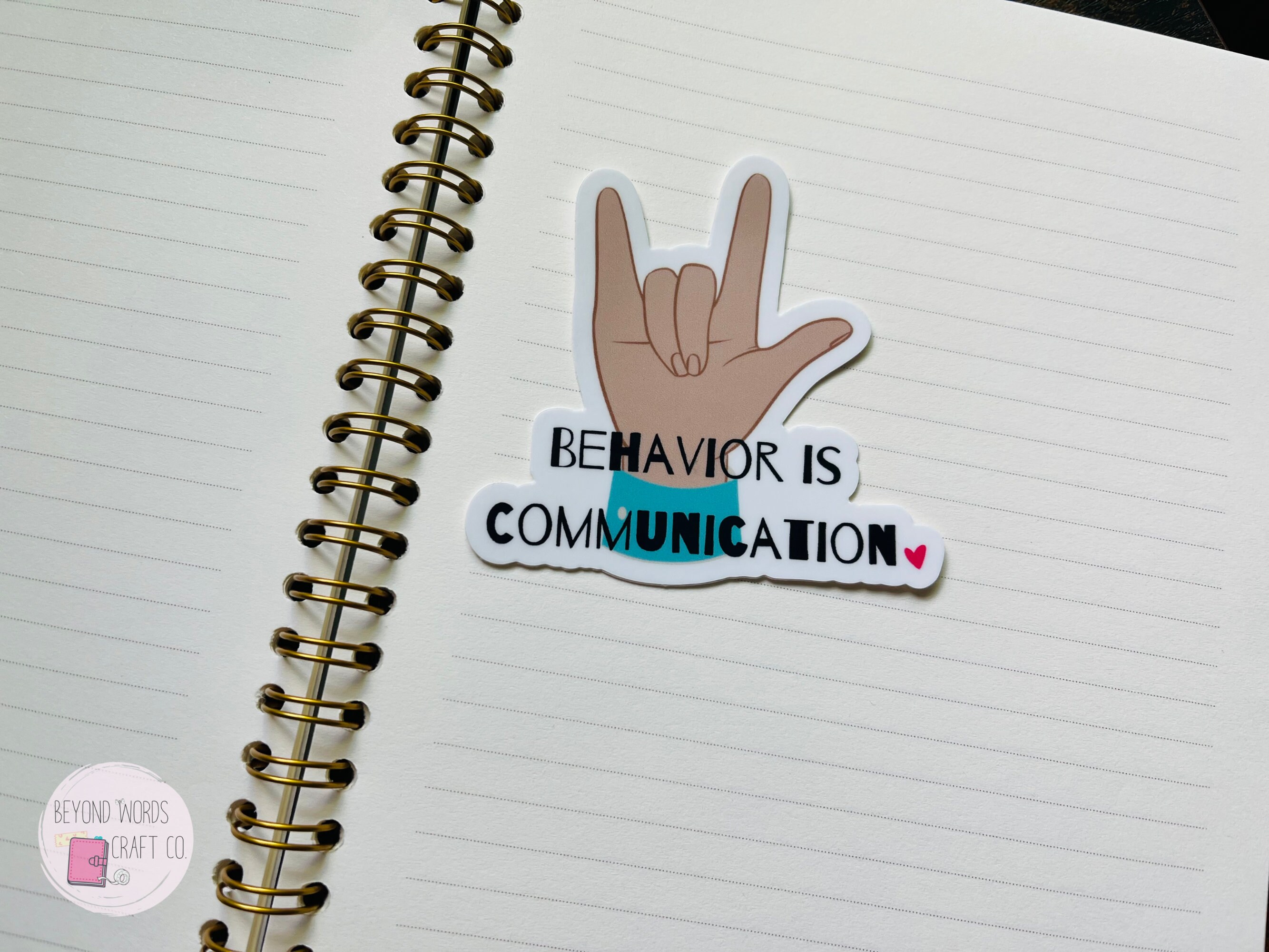 Behavior is Communication Die Cut Sticker | Love Sign Language Sticker ...