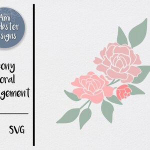 Peony SVG - Floral Corner SVG - SVG Floral Design - Peonies Svg file - Peony Png - Flower Cut Files - Cricut files - Floral Wreath Clipart