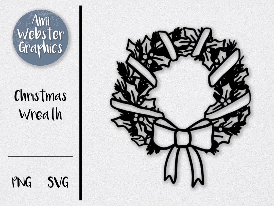 Christmas Wreath SVG - Christmas Clip Art, Hand Drawn Christmas Png ...