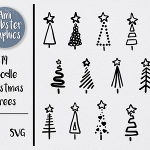 Christmas tree svg, Doodle christmas tree clip art - Hand Drawn png, Winter SVG - Cricut Cutfile - Cute christmas clip art - Pine tree SVG