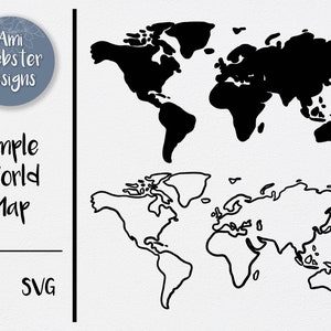 Monde carte SVG, planète terre PNG, Globe clip art Téléchargement instantané Cricut coupe fichier, monde svg jour de la terre SVG