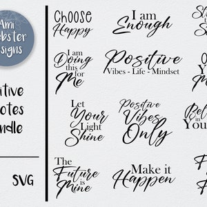 Quotes about life - Positive quotes SVG bundle - Inspirational quotes - Motivational Quotes SVG - Cricut Cutfile Quotes - png quotes