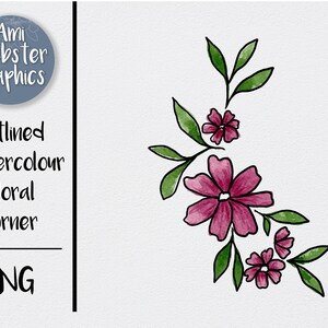 Watercolour Floral Arrangement, PNG transparent file - Dusty Pink Watercolour flowers - Instant Download