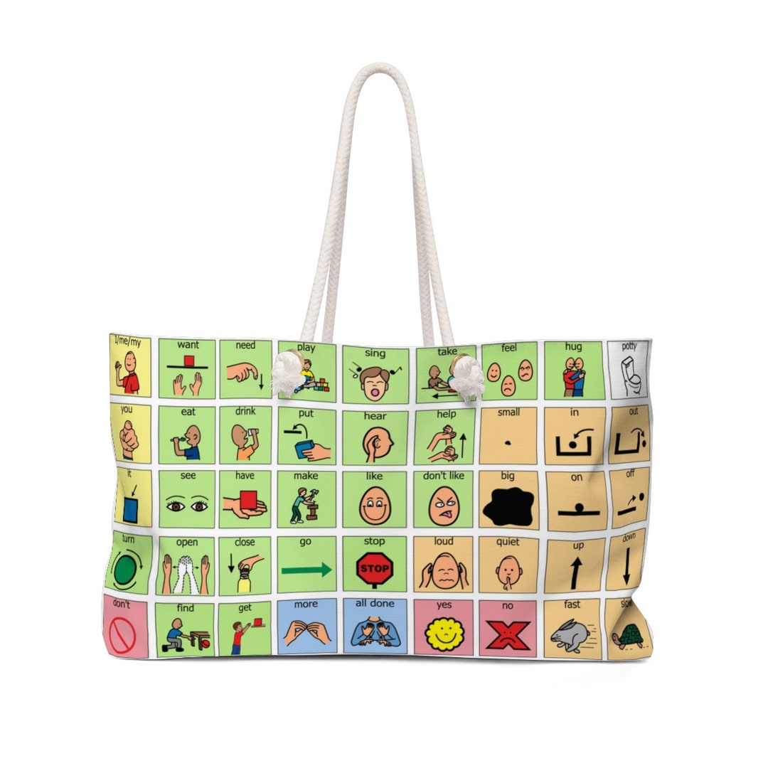AAC Speech Therapist Tote Bag AAC Core Board Therapy Bag SLP Tote