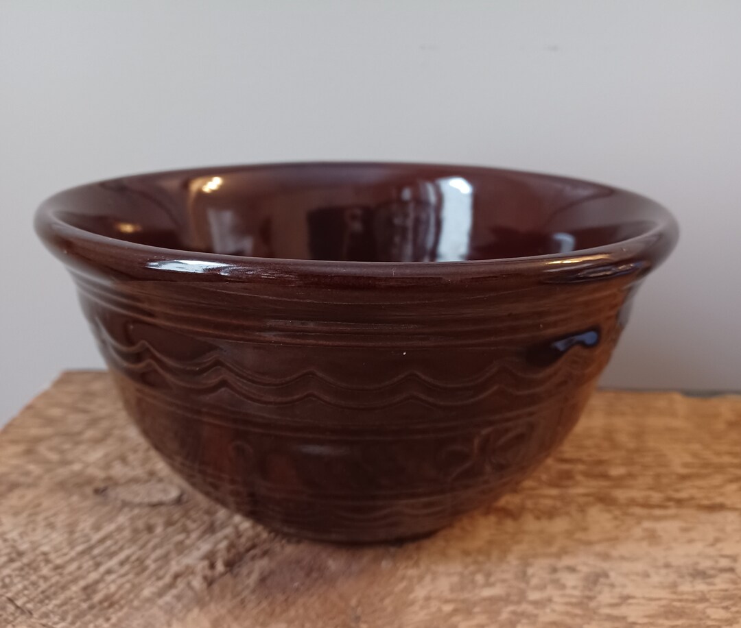Vintage Marcrest Oven Proof Stoneware USA Brown Daisy Dot Bowl Etsy