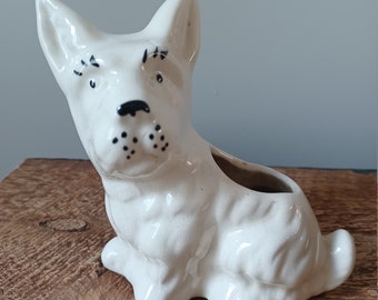 Vintage Scottie / Westie Dog Planter Figurine