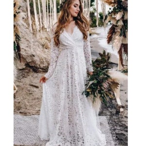 Buy White Lace Dress With Sleeves Online In India Etsy India