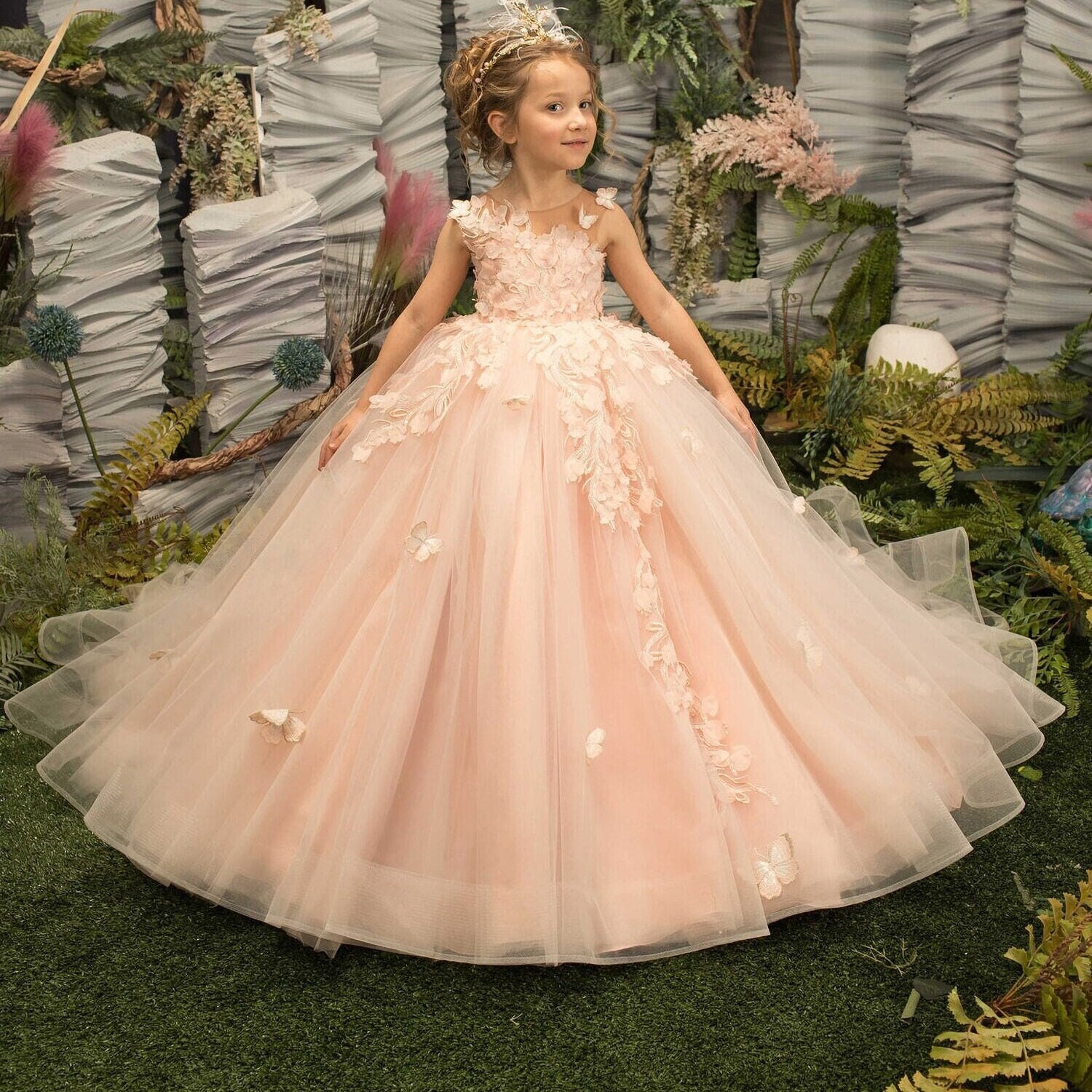 Girls fashion Princess Party Gown Girls Wedding Prom Kids Bridesmaid  Dress** | eBay