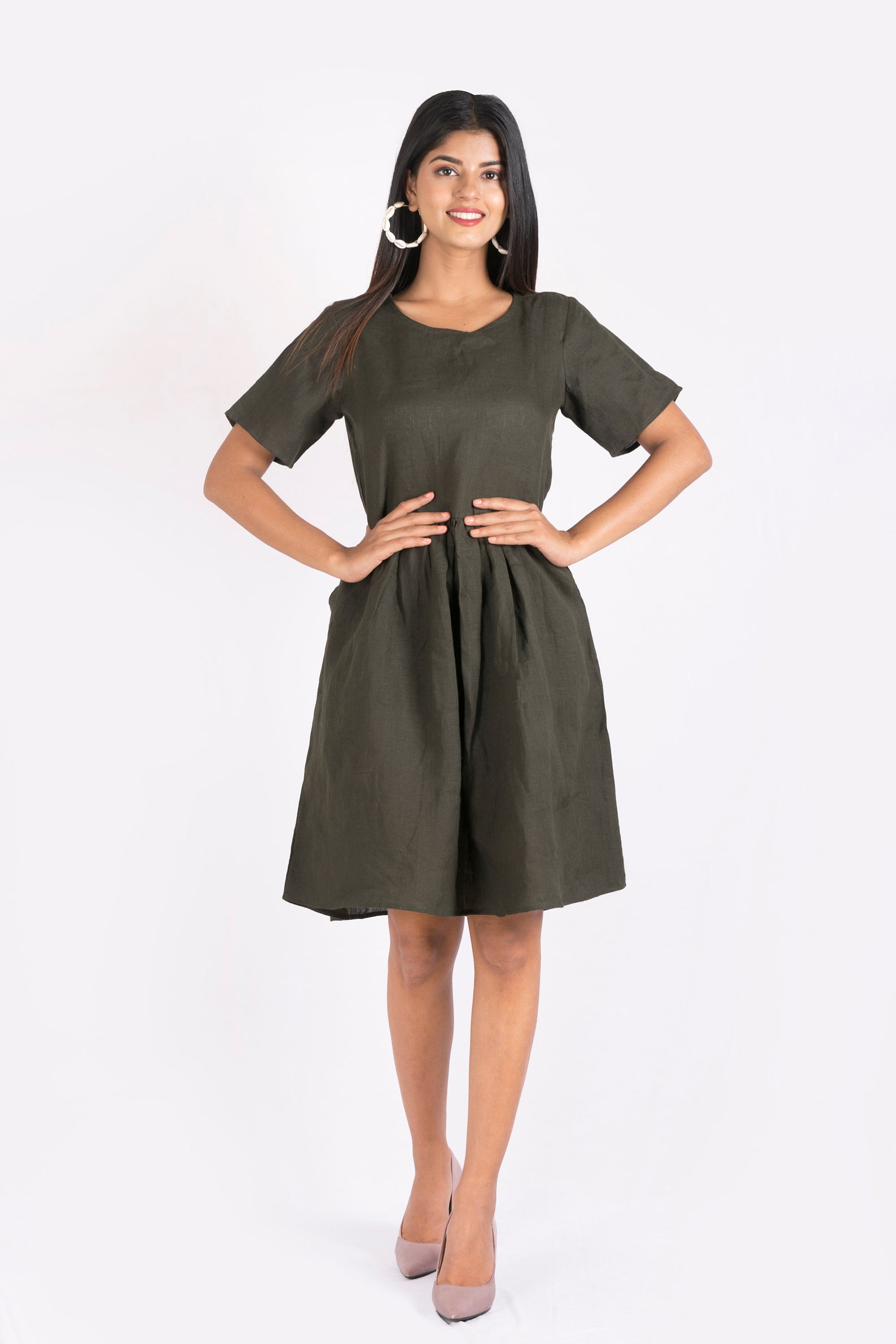 Short Linen Dress for Women Summer Dress Pure Linen Etsy