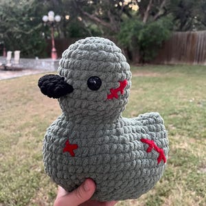 Ready to Ship: Crochet Zombie Duck Plushie