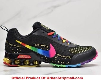 black and rainbow nike shoes