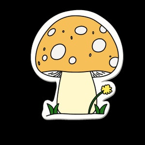 Mushroom with Dandelion Sticker