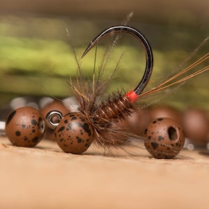Pheasant Tail Jig Nymph - Mottled Brown Bead (3-Pack)