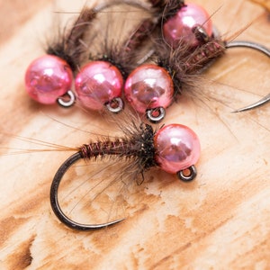Pheasant Tail Jig Nymph - Light Metallic Pink Bead (3-Pack)