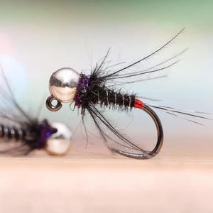 Purple Black Frenchie Euro Nymph - Red Tag (3-Pack)