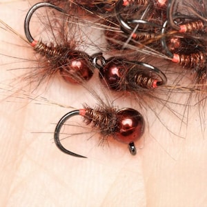 Micro Pheasant Tail Euro Nymph - Heavy Coffee Bead (3-Pack)