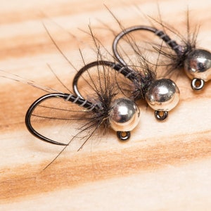 Black & White Midge Nymph - Silver Bead (3-Pack)