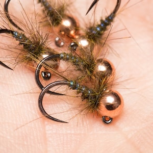 Jig de ardilla pesada y pequeña, ninfa V1 (paquete de 3)