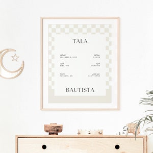 Birth Announcement Wall Art For Nursery Baby Poster Stats For Gender Neutral Bedroom Decor Kids Printable Art Newborn Baby And New Mom Gift