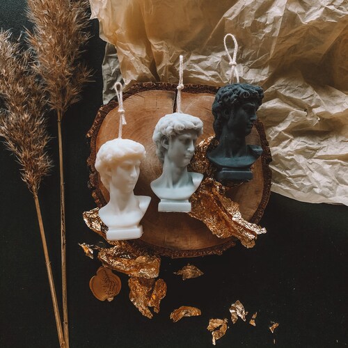 David Bust Candle Statue David Candle Greek Sculpture Candle Etsy