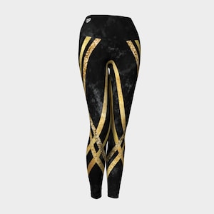 black and gold yoga pants