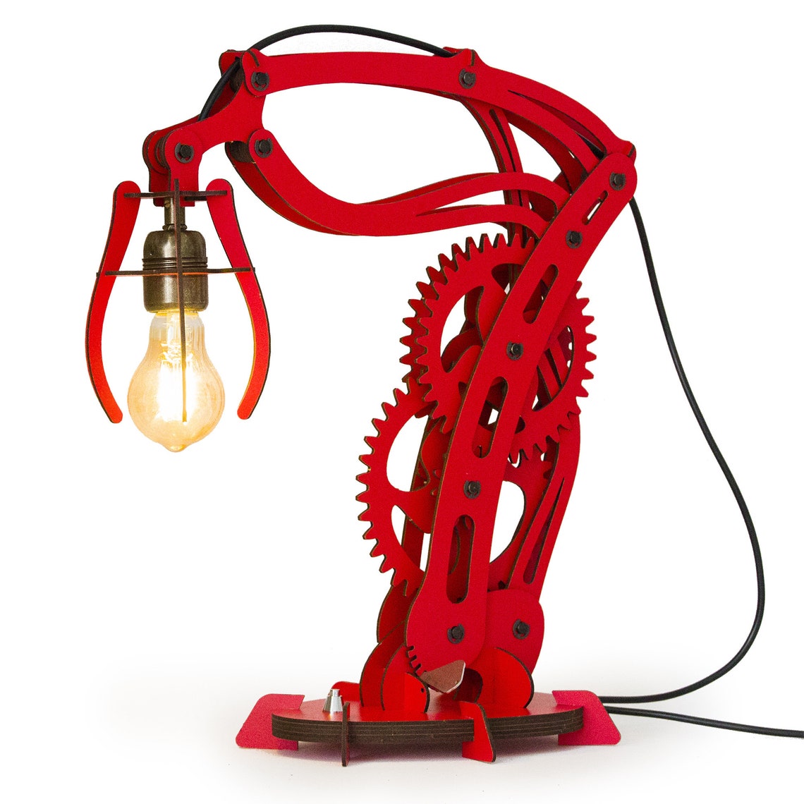 Mechanical wooden desk lamp Etsy