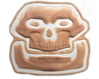 Protesi facciale a forma di teschio / Zombie / Scheletro / Silicone incapsulato / Ghoul / Mostro / Cadavere / In putrefazione / Cosplay / Costume di Halloween / Effetti sonori