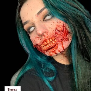 Zombie Mouth Prosthetic / Face Injury / Trauma Makeup / Halloween Makeup / Special Effects Makeup / Encapsulated Silicone / / Cosplay / image 3