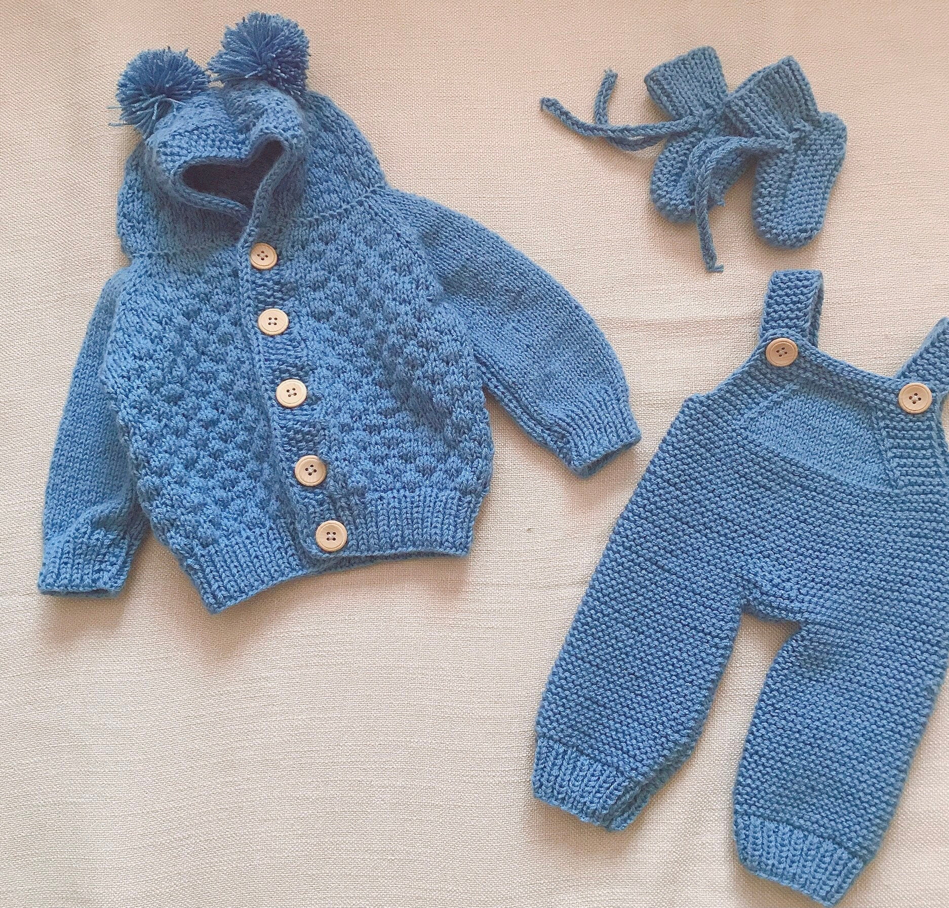Baby Knitting Set/ 2 pieces set / Handmade knitting set Etsy