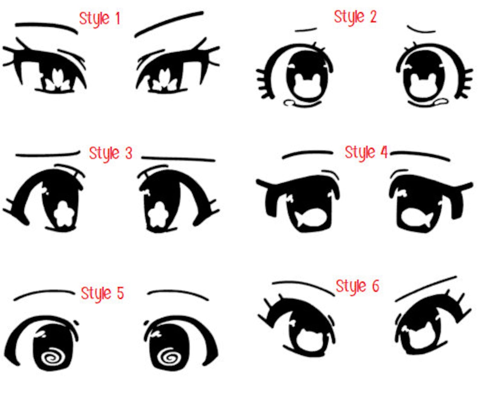 Anime Eyes Decal Stickers Vinyl UWU Senpai Waifu Etsy