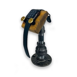 MONOLY Industrial Edison Steampunk Rustic Vintage Pipe Watch Stand Pedestal Table Bedside for Home Retail Christmas Gift