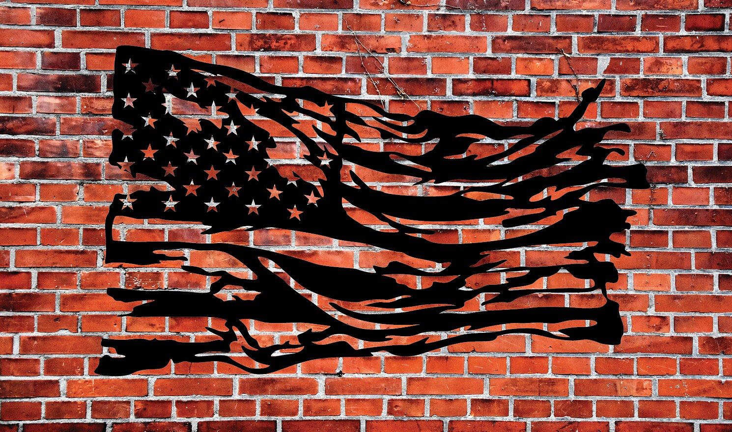 Tattered Flag Metal Wall Hanging Art American Flag Etsy