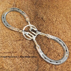 Hand Forged Horseshoe (1 ring) Puzzle Game - FREE SHIPPING