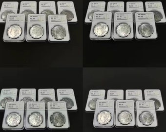 1878-1921 Full Complete Set of 28 Coins USA Morgan Dollar Coins Commemorative Coins Each One In Protective Cases - See Item Description